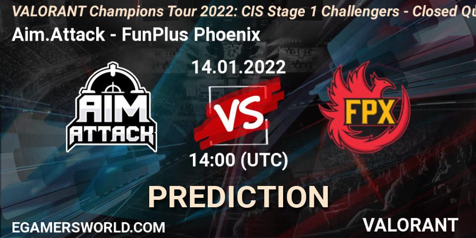 Aim.Attack - FunPlus Phoenix: Maç tahminleri. 14.01.2022 at 14:00, VALORANT, VCT 2022: CIS Stage 1 Challengers - Closed Qualifier 1