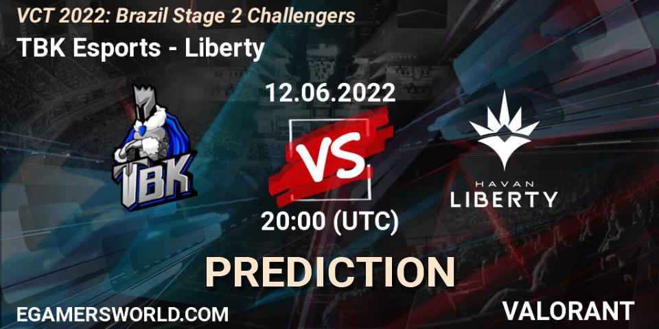TBK Esports - Liberty: Maç tahminleri. 12.06.2022 at 20:00, VALORANT, VCT 2022: Brazil Stage 2 Challengers