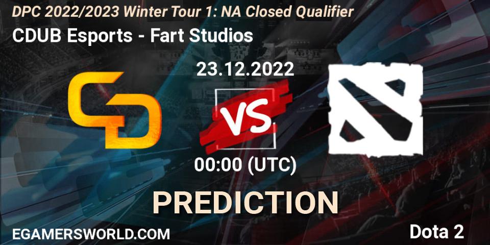 CDUB Esports - Fart Studios: Maç tahminleri. 22.12.2022 at 23:39, Dota 2, DPC 2022/2023 Winter Tour 1: NA Closed Qualifier