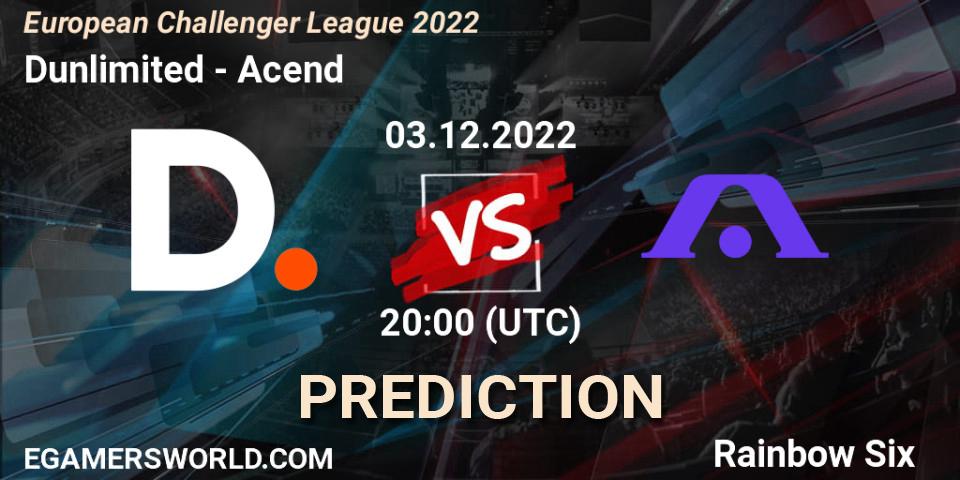 Dunlimited - Acend: Maç tahminleri. 03.12.2022 at 20:00, Rainbow Six, European Challenger League 2022