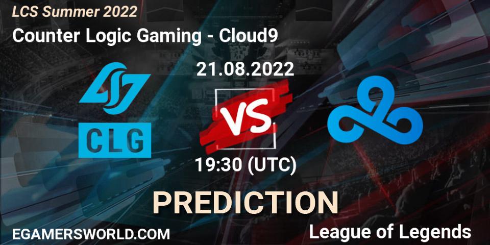 Counter Logic Gaming - Cloud9: Maç tahminleri. 21.08.22, LoL, LCS Summer 2022