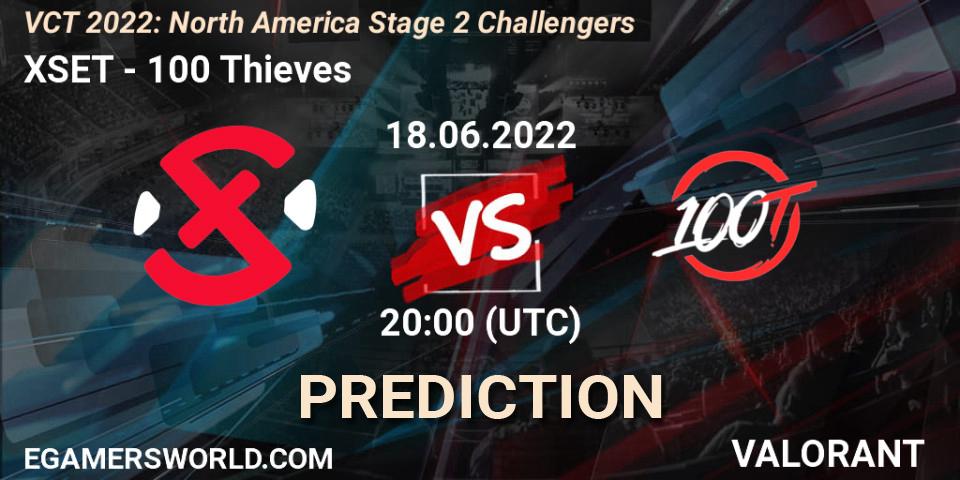 XSET - 100 Thieves: Maç tahminleri. 18.06.2022 at 20:15, VALORANT, VCT 2022: North America Stage 2 Challengers