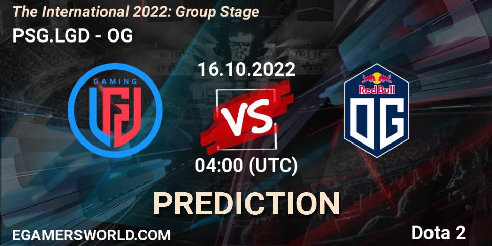PSG.LGD - OG: Maç tahminleri. 16.10.22, Dota 2, The International 2022: Group Stage