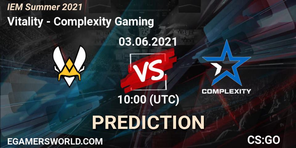 Vitality - Complexity Gaming: Maç tahminleri. 03.06.2021 at 10:00, Counter-Strike (CS2), IEM Summer 2021