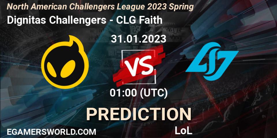 Dignitas Challengers - CLG Faith: Maç tahminleri. 31.01.23, LoL, NACL 2023 Spring - Group Stage