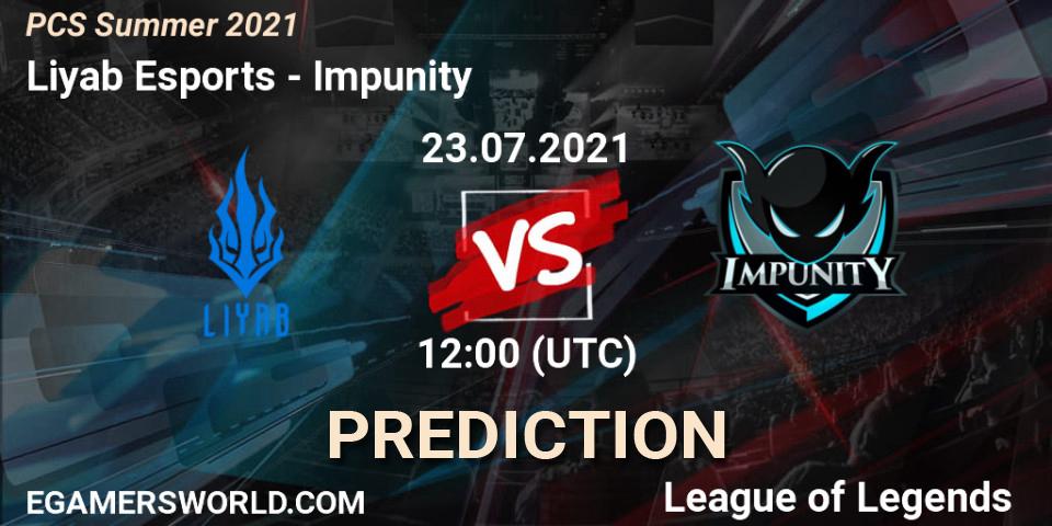 Liyab Esports - Impunity: Maç tahminleri. 23.07.2021 at 12:30, LoL, PCS Summer 2021