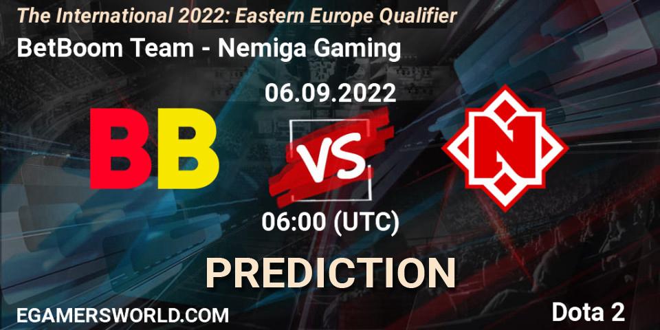 BetBoom Team - Nemiga Gaming: Maç tahminleri. 06.09.22, Dota 2, The International 2022: Eastern Europe Qualifier