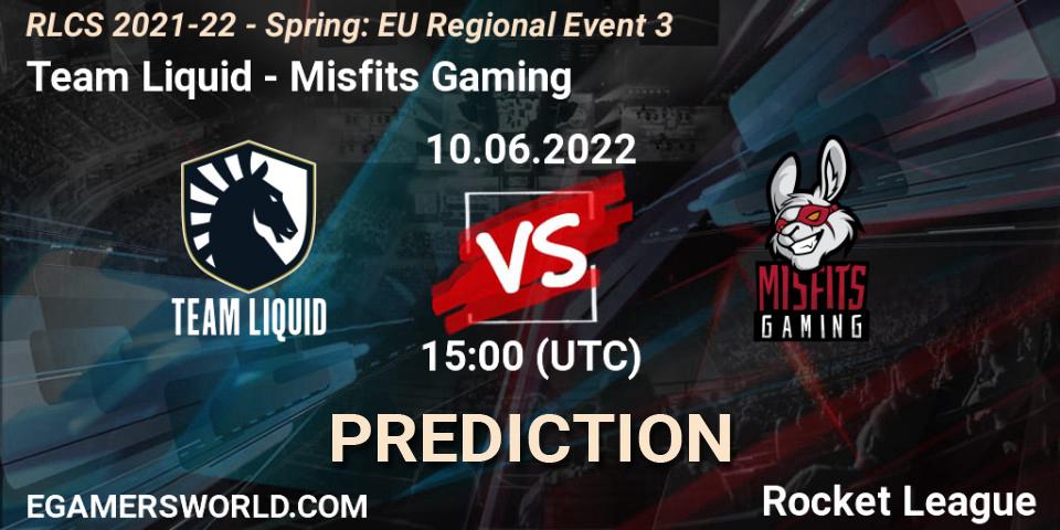 Team Liquid - Misfits Gaming: Maç tahminleri. 10.06.2022 at 15:00, Rocket League, RLCS 2021-22 - Spring: EU Regional Event 3