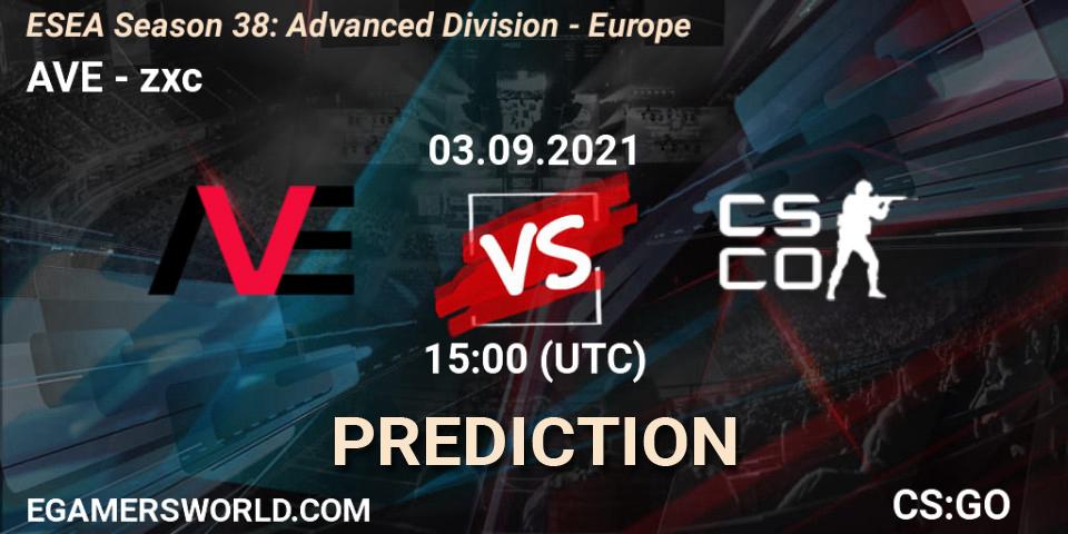 AVE - zxc: Maç tahminleri. 03.09.2021 at 15:00, Counter-Strike (CS2), ESEA Season 38: Advanced Division - Europe