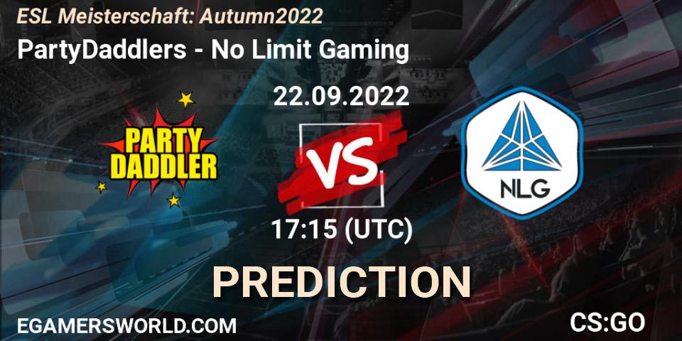 PartyDaddlers - No Limit Gaming: Maç tahminleri. 22.09.2022 at 17:15, Counter-Strike (CS2), ESL Meisterschaft: Autumn 2022