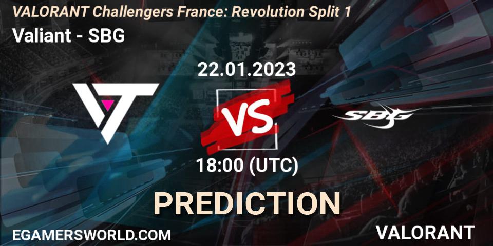 Valiant - SBG: Maç tahminleri. 22.01.2023 at 18:00, VALORANT, VALORANT Challengers 2023 France: Revolution Split 1
