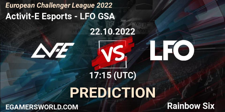 Activit-E Esports - LFO GSA: Maç tahminleri. 22.10.2022 at 17:15, Rainbow Six, European Challenger League 2022