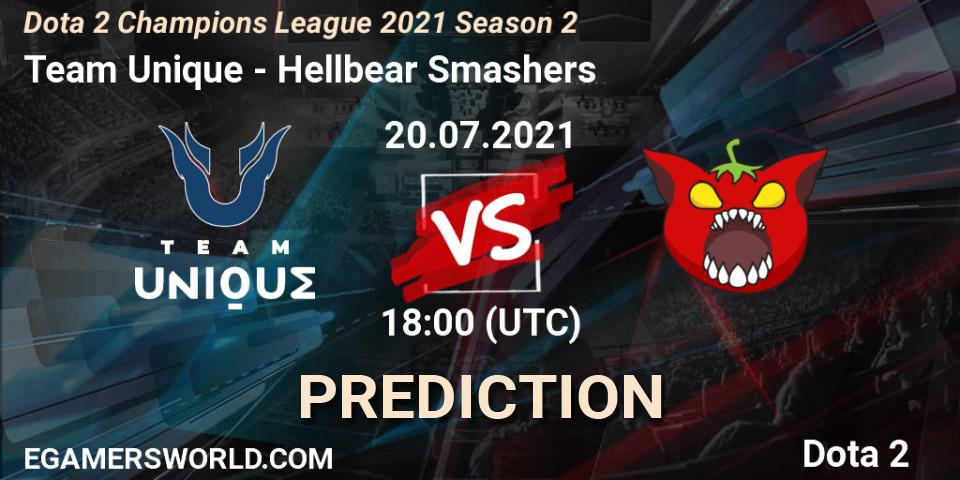Team Unique - Hellbear Smashers: Maç tahminleri. 20.07.2021 at 18:00, Dota 2, Dota 2 Champions League 2021 Season 2