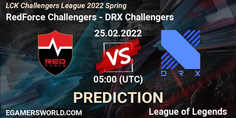 RedForce Challengers - DRX Challengers: Maç tahminleri. 25.02.2022 at 05:00, LoL, LCK Challengers League 2022 Spring