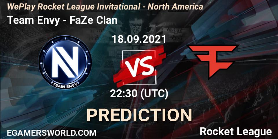 Team Envy - FaZe Clan: Maç tahminleri. 18.09.2021 at 22:30, Rocket League, WePlay Rocket League Invitational - North America