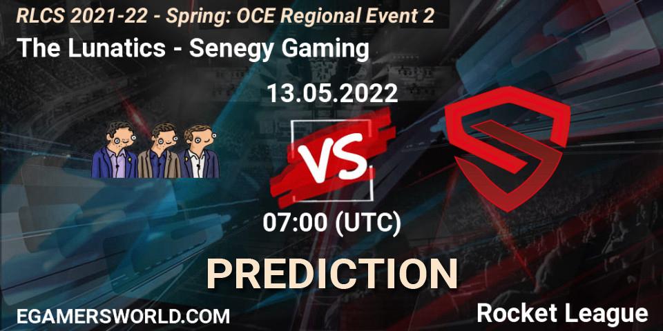 The Lunatics - Senegy Gaming: Maç tahminleri. 13.05.2022 at 07:00, Rocket League, RLCS 2021-22 - Spring: OCE Regional Event 2