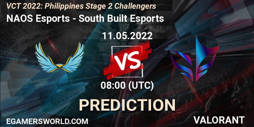 NAOS Esports - South Built Esports: Maç tahminleri. 11.05.2022 at 07:15, VALORANT, VCT 2022: Philippines Stage 2 Challengers
