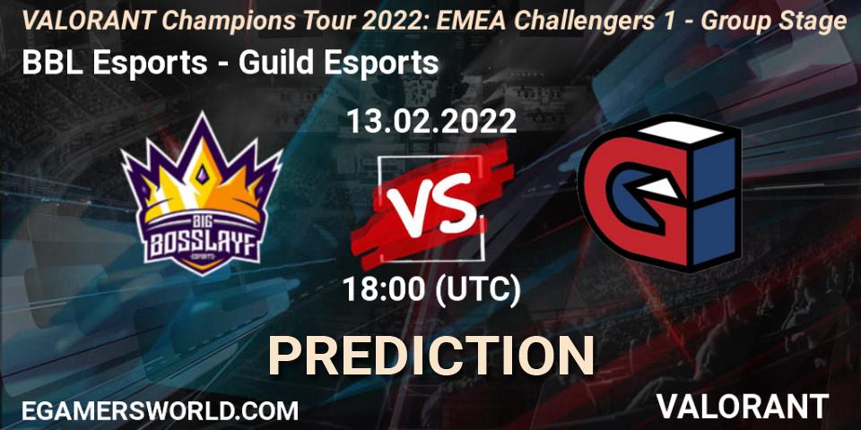 BBL Esports - Guild Esports: Maç tahminleri. 13.02.2022 at 18:10, VALORANT, VCT 2022: EMEA Challengers 1 - Group Stage