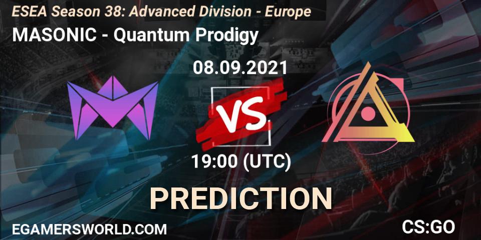 MASONIC - Quantum Prodigy: Maç tahminleri. 08.09.2021 at 19:00, Counter-Strike (CS2), ESEA Season 38: Advanced Division - Europe