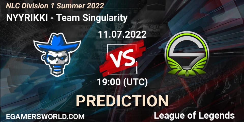 NYYRIKKI - Team Singularity: Maç tahminleri. 11.07.2022 at 19:00, LoL, NLC Division 1 Summer 2022