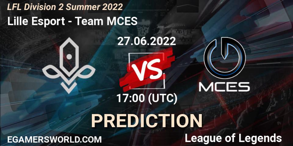 Lille Esport - Team MCES: Maç tahminleri. 27.06.2022 at 17:00, LoL, LFL Division 2 Summer 2022