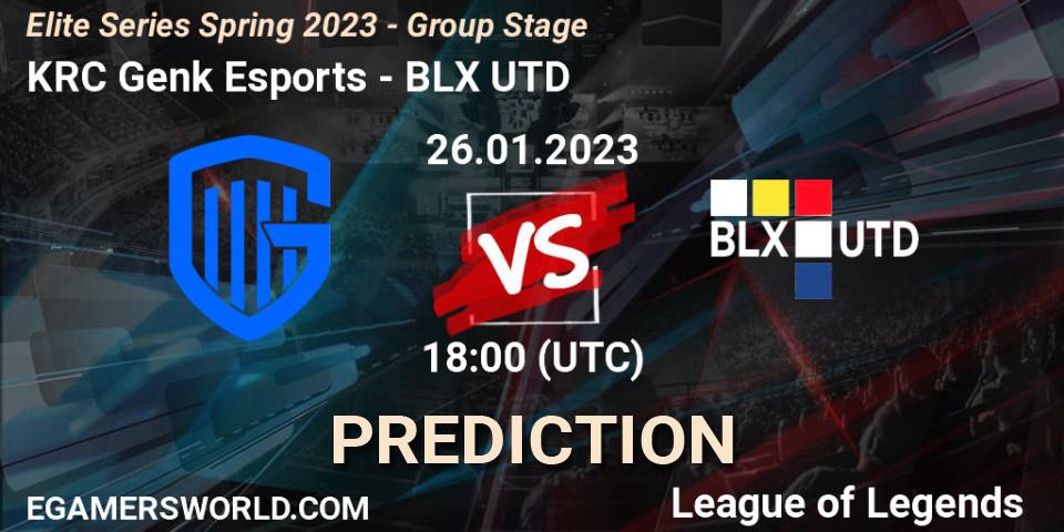 KRC Genk Esports - BLX UTD: Maç tahminleri. 26.01.2023 at 18:00, LoL, Elite Series Spring 2023 - Group Stage