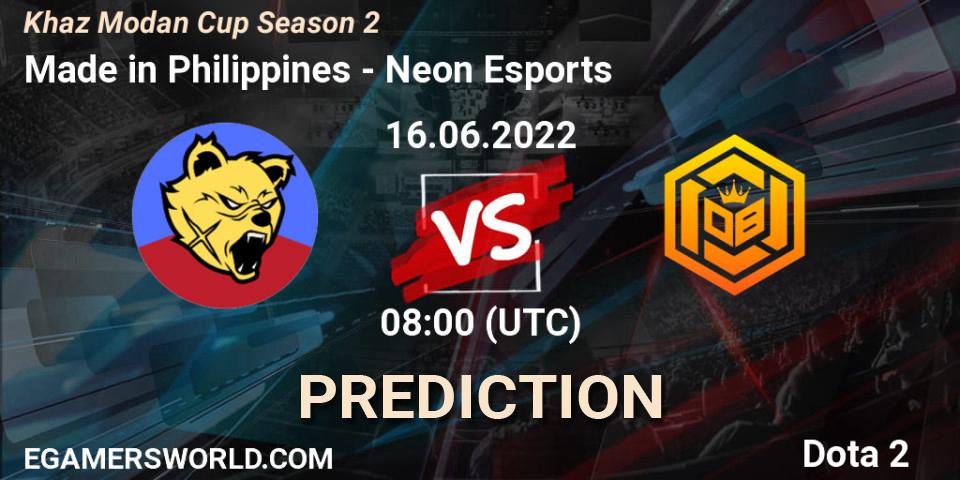 Made in Philippines - Neon Esports: Maç tahminleri. 23.06.2022 at 10:01, Dota 2, Khaz Modan Cup Season 2