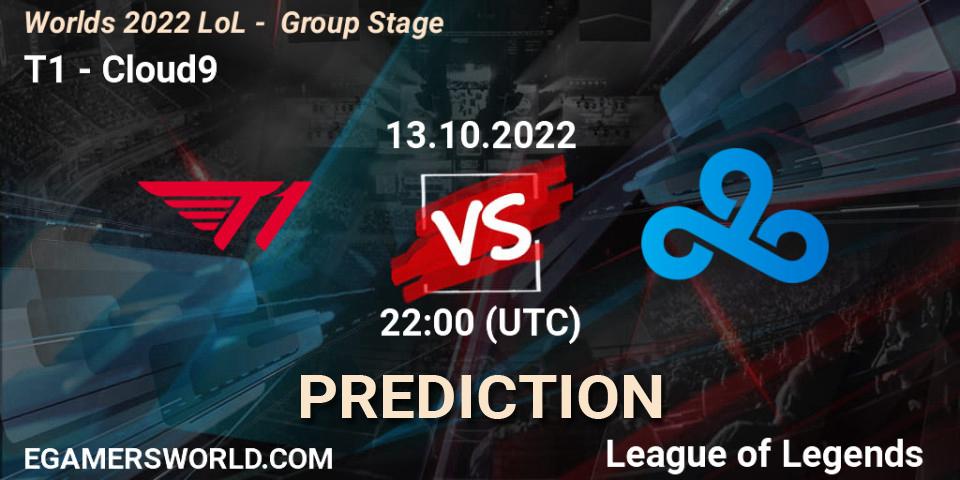T1 - Cloud9: Maç tahminleri. 13.10.2022 at 23:00, LoL, Worlds 2022 LoL - Group Stage