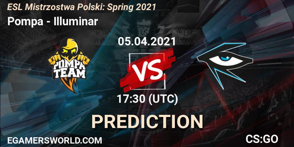 Pompa - Illuminar: Maç tahminleri. 06.04.2021 at 20:00, Counter-Strike (CS2), ESL Mistrzostwa Polski: Spring 2021