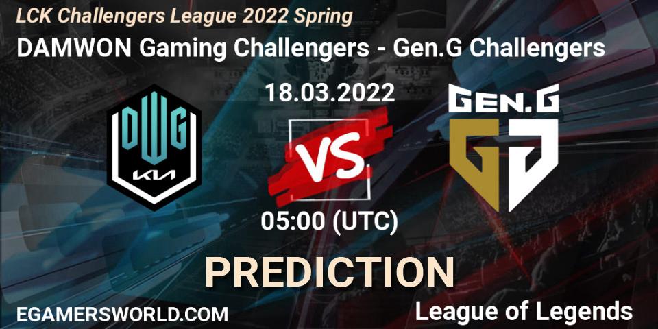 DAMWON Gaming Challengers - Gen.G Challengers: Maç tahminleri. 18.03.2022 at 05:00, LoL, LCK Challengers League 2022 Spring