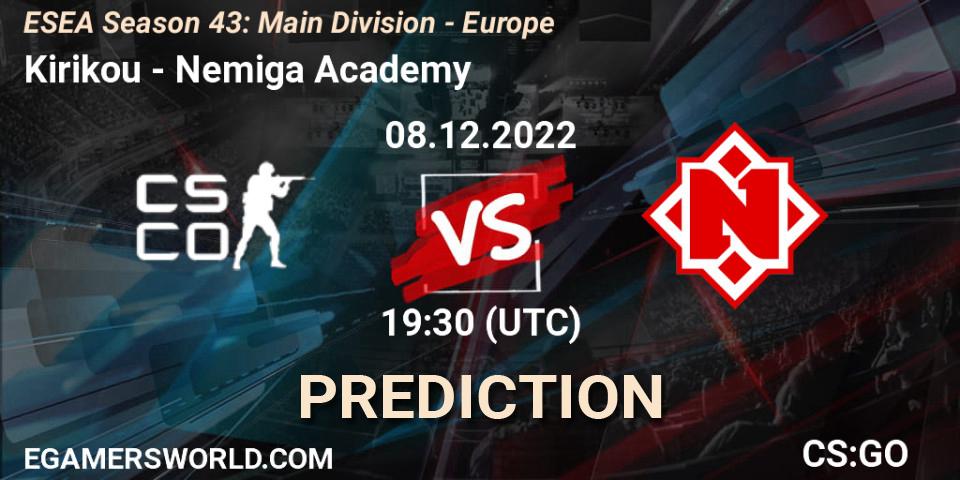 Kirikou - Nemiga Academy: Maç tahminleri. 09.12.22, CS2 (CS:GO), ESEA Season 43: Main Division - Europe