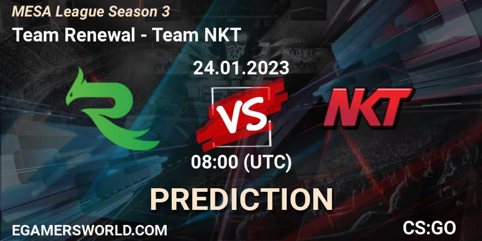 Team Renewal - Team NKT: Maç tahminleri. 25.01.2023 at 06:30, Counter-Strike (CS2), MESA League Season 3