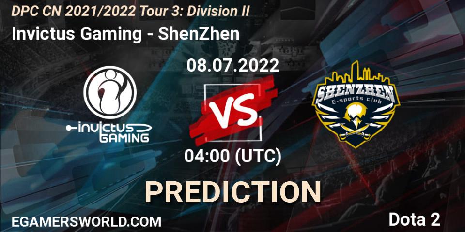 Invictus Gaming - ShenZhen: Maç tahminleri. 08.07.2022 at 04:02, Dota 2, DPC CN 2021/2022 Tour 3: Division II