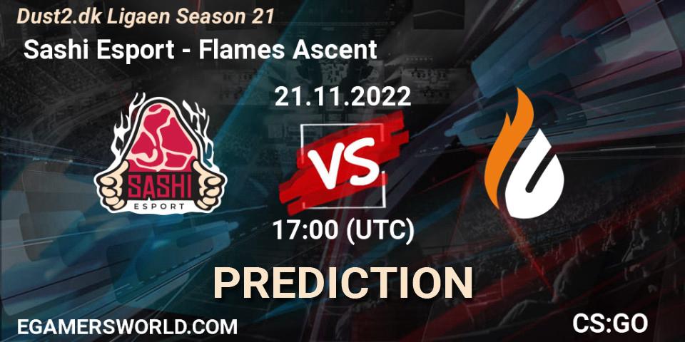  Sashi Esport - Flames Ascent: Maç tahminleri. 21.11.2022 at 17:00, Counter-Strike (CS2), Dust2.dk Ligaen Season 21