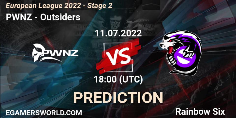 PWNZ - Outsiders: Maç tahminleri. 11.07.22, Rainbow Six, European League 2022 - Stage 2