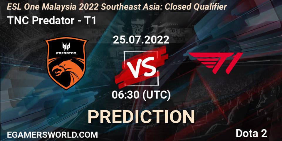 TNC Predator - T1: Maç tahminleri. 25.07.2022 at 06:30, Dota 2, ESL One Malaysia 2022 Southeast Asia: Closed Qualifier