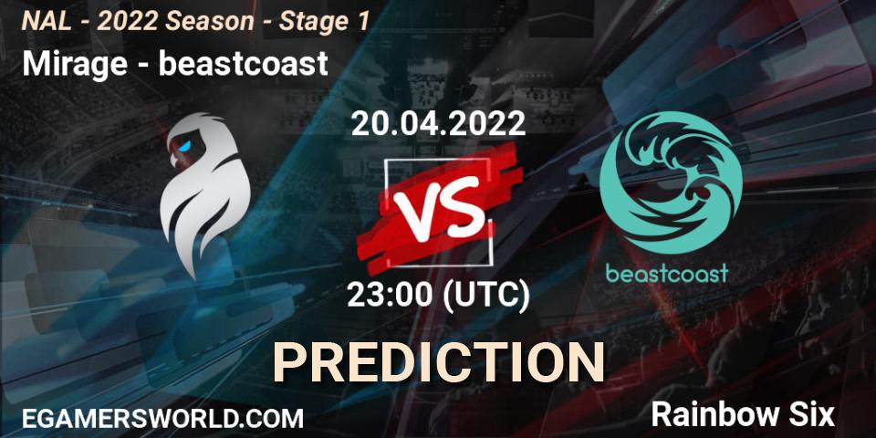 Mirage - beastcoast: Maç tahminleri. 20.04.2022 at 23:00, Rainbow Six, NAL - Season 2022 - Stage 1