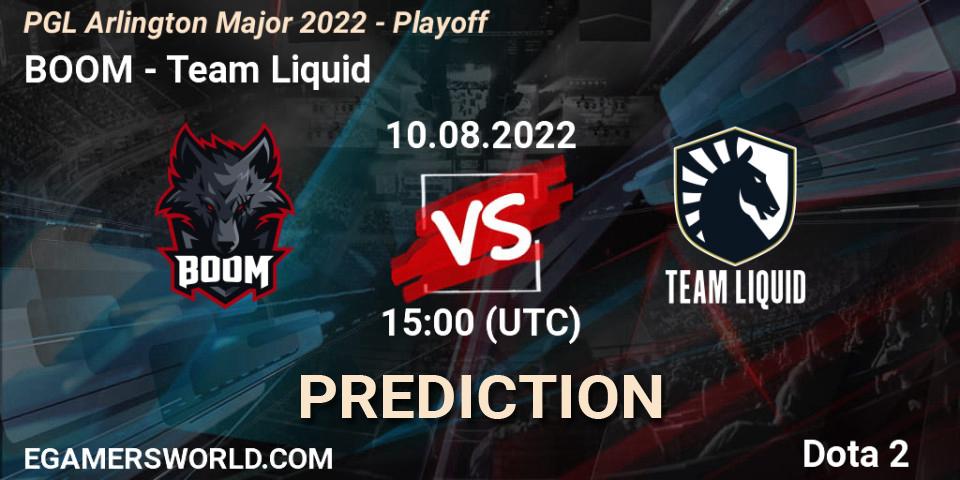 BOOM - Team Liquid: Maç tahminleri. 10.08.2022 at 15:19, Dota 2, PGL Arlington Major 2022 - Playoff