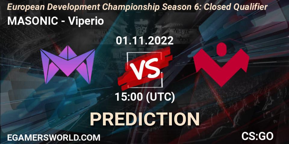 MASONIC - Viperio: Maç tahminleri. 01.11.2022 at 15:00, Counter-Strike (CS2), European Development Championship Season 6: Closed Qualifier