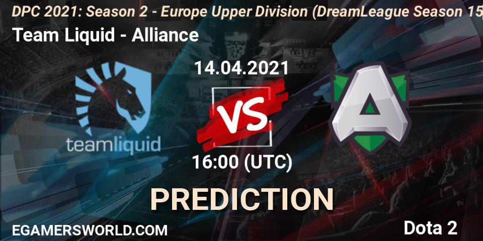 Team Liquid - Alliance: Maç tahminleri. 14.04.2021 at 15:56, Dota 2, DPC 2021: Season 2 - Europe Upper Division (DreamLeague Season 15)