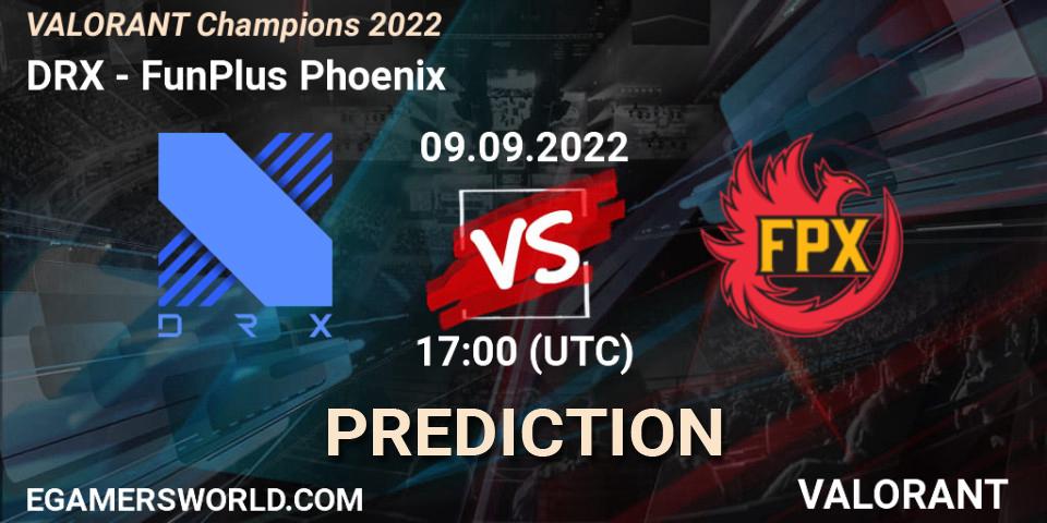 DRX - FunPlus Phoenix: Maç tahminleri. 09.09.22, VALORANT, VALORANT Champions 2022