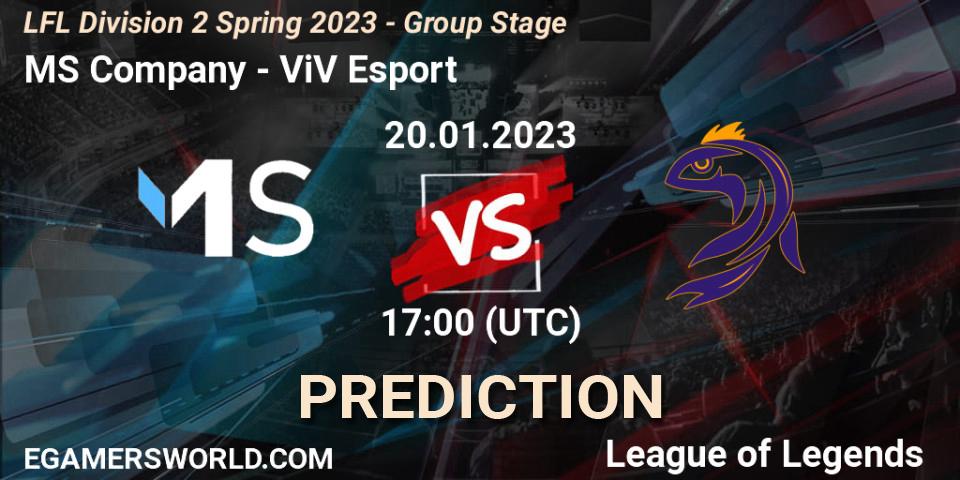 MS Company - ViV Esport: Maç tahminleri. 20.01.2023 at 17:00, LoL, LFL Division 2 Spring 2023 - Group Stage