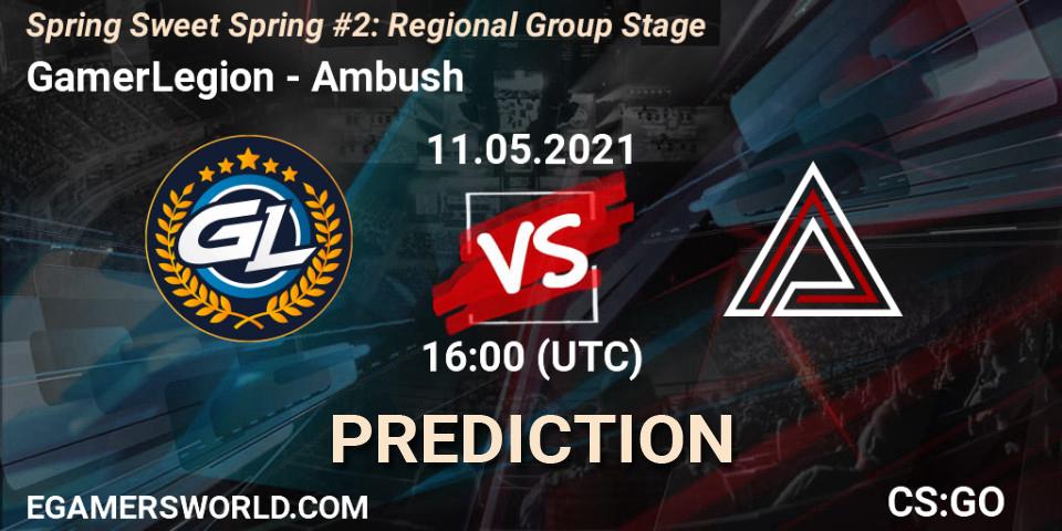GamerLegion - Ambush: Maç tahminleri. 11.05.2021 at 16:00, Counter-Strike (CS2), Spring Sweet Spring #2: Regional Group Stage