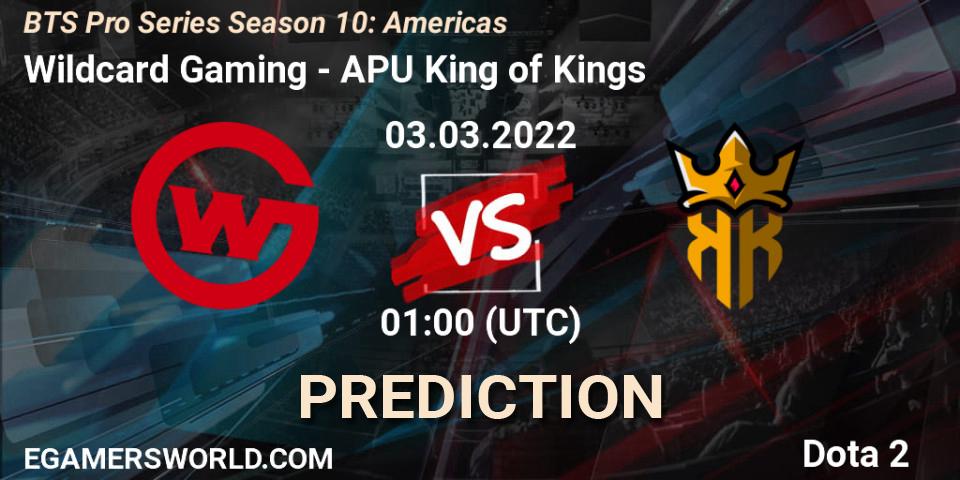 Wildcard Gaming - APU King of Kings: Maç tahminleri. 02.03.2022 at 23:45, Dota 2, BTS Pro Series Season 10: Americas