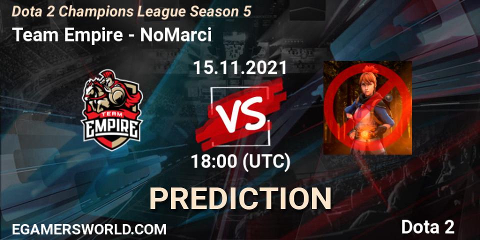 Team Empire - NoMarci: Maç tahminleri. 15.11.2021 at 18:01, Dota 2, Dota 2 Champions League 2021 Season 5