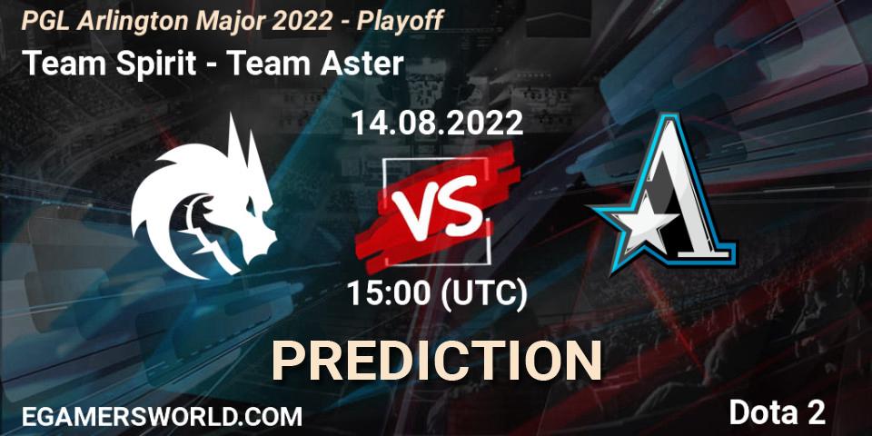 Team Spirit - Team Aster: Maç tahminleri. 14.08.22, Dota 2, PGL Arlington Major 2022 - Playoff