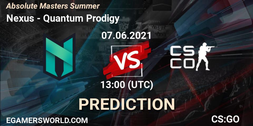 Nexus - Quantum Prodigy: Maç tahminleri. 07.06.2021 at 13:00, Counter-Strike (CS2), Absolute Masters Summer