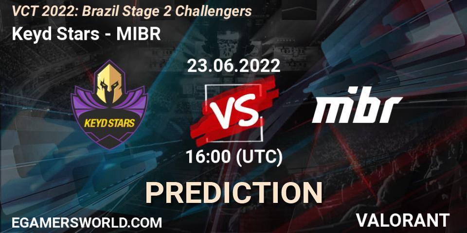 Keyd Stars - MIBR: Maç tahminleri. 23.06.2022 at 16:15, VALORANT, VCT 2022: Brazil Stage 2 Challengers