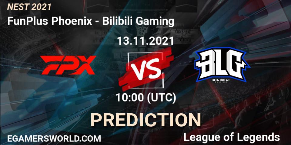Bilibili Gaming - FunPlus Phoenix: Maç tahminleri. 14.11.2021 at 11:00, LoL, NEST 2021