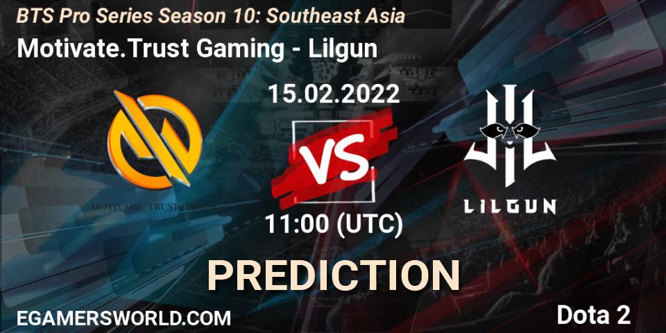 Motivate.Trust Gaming - Lilgun: Maç tahminleri. 15.02.2022 at 11:15, Dota 2, BTS Pro Series Season 10: Southeast Asia